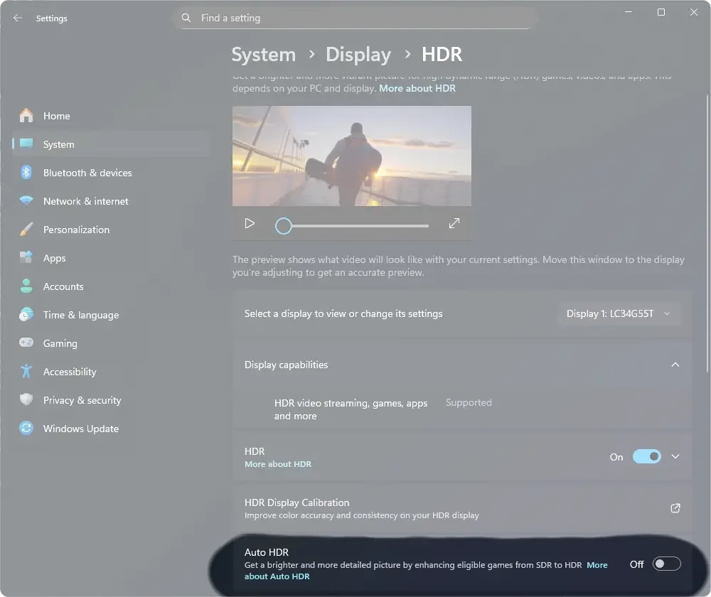 Disable Auto HDR