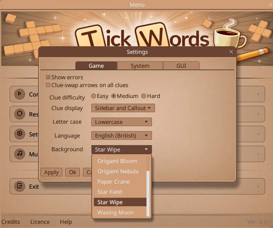 background selection